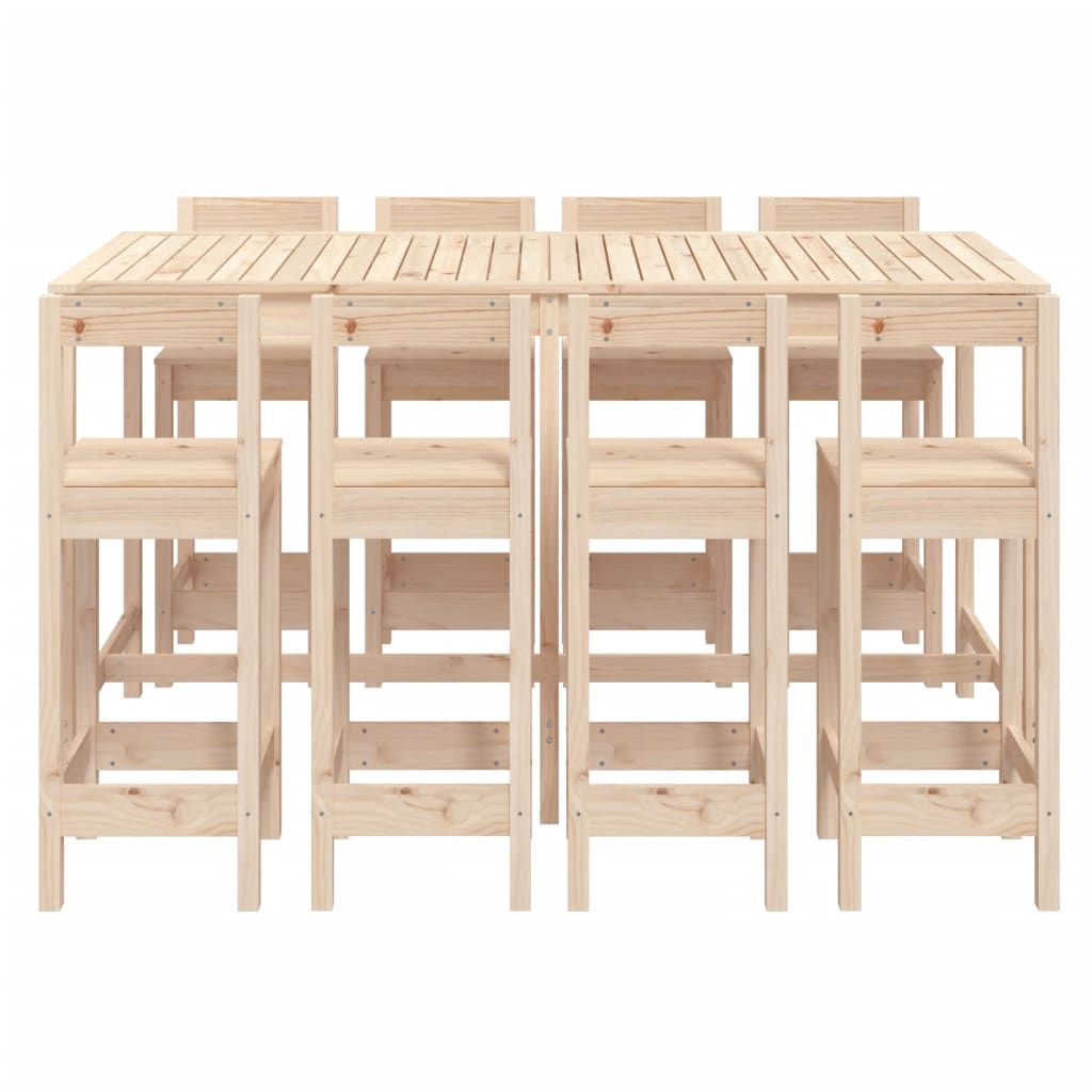 vidaXL 9-piece Bar Set Solid Pinewood