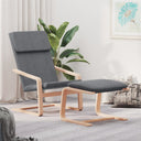 vidaXL Relaxstoel avec voetenbank stof crèmekleurig