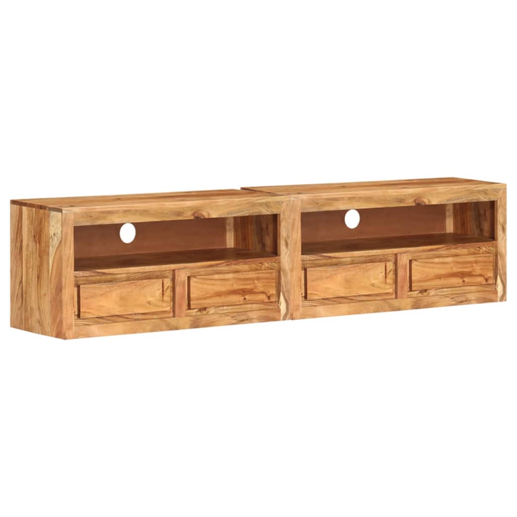 vidaXL Tv-meubels 2 st 88x30x40 cm massief acaciahout