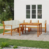 vidaXL 4-Piece Garden Lounge Set with Cushions Solid Acacia Wood