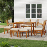 vidaXL 4-Piece Garden Lounge Set with Cushions Solid Acacia Wood