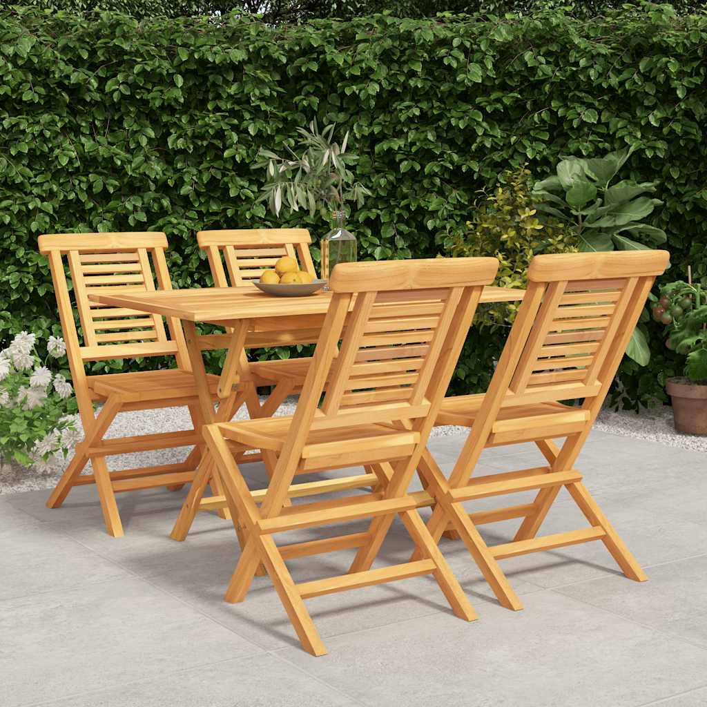 vidaXL 5-delige Tuinset massief teakhout