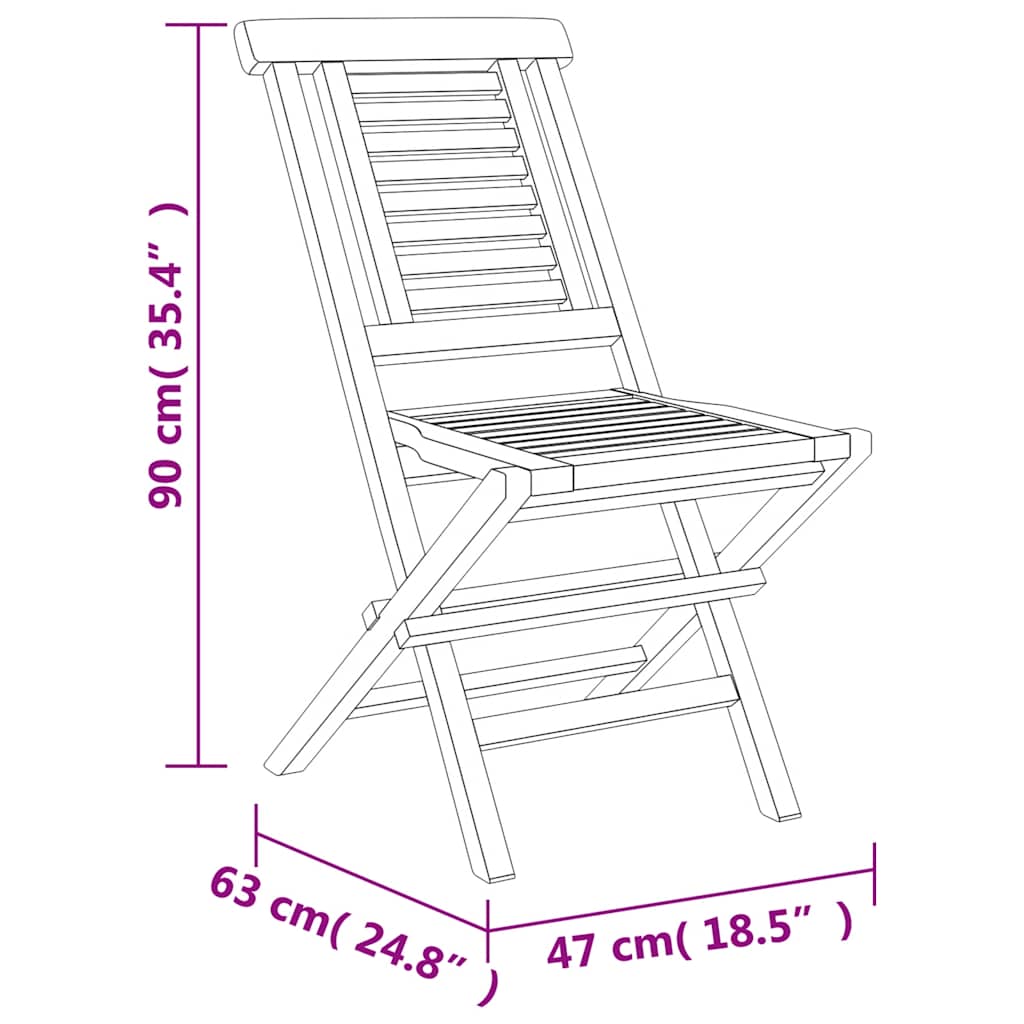 vidaXL 5-delige Tuinset massief teakhout