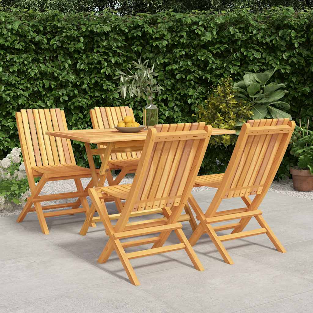 vidaXL 5-delige Tuinset massief teakhout