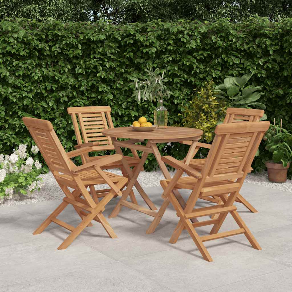 vidaXL 5-delige Tuinset massief teakhout