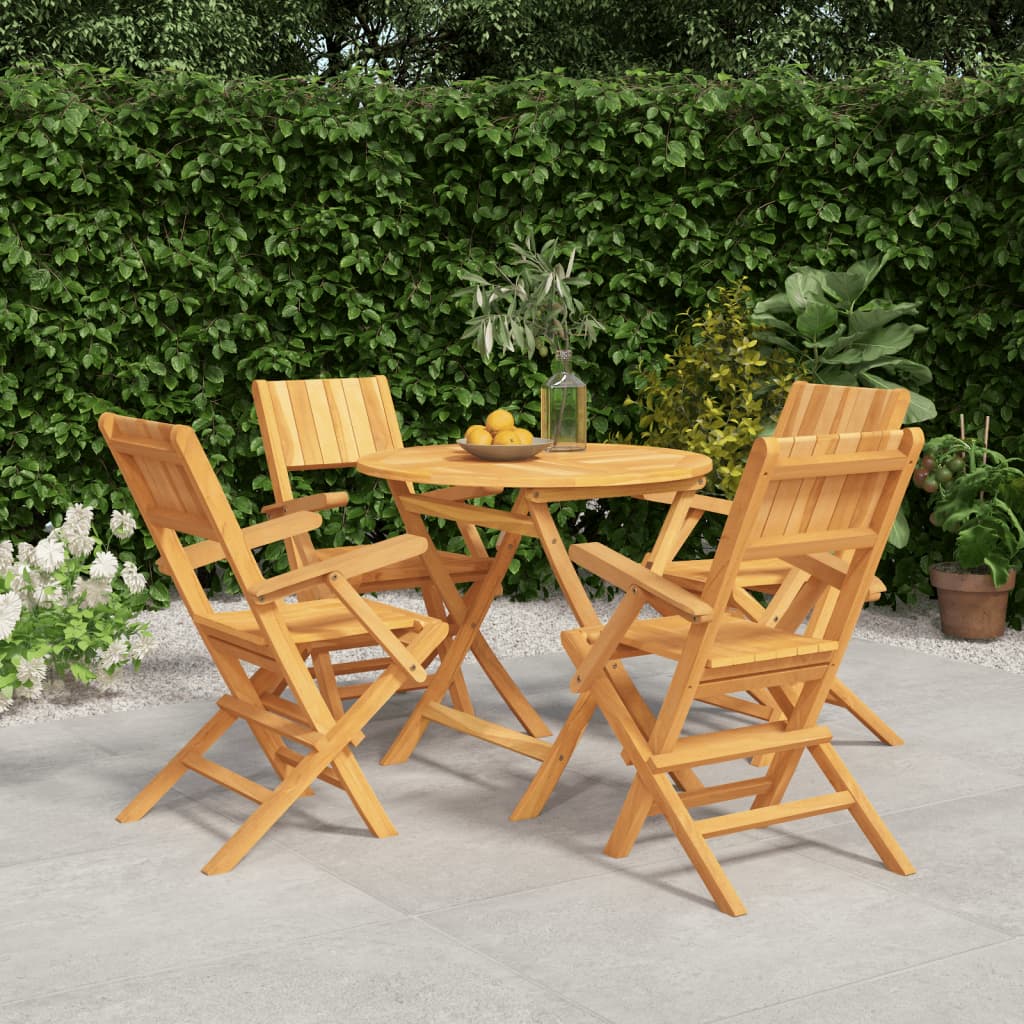 vidaXL 5-piece Garden Dining Set Solid Teak Wood