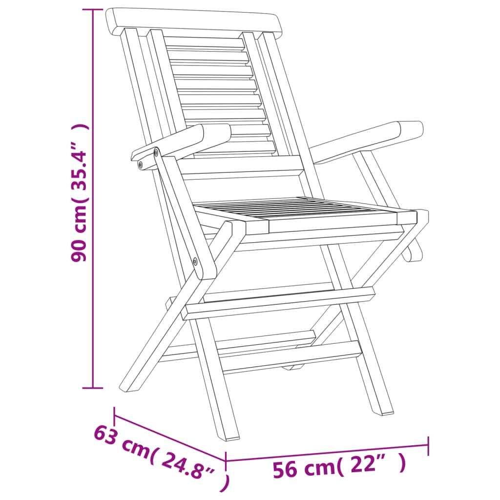 vidaXL 5-delige Tuinset massief teakhout