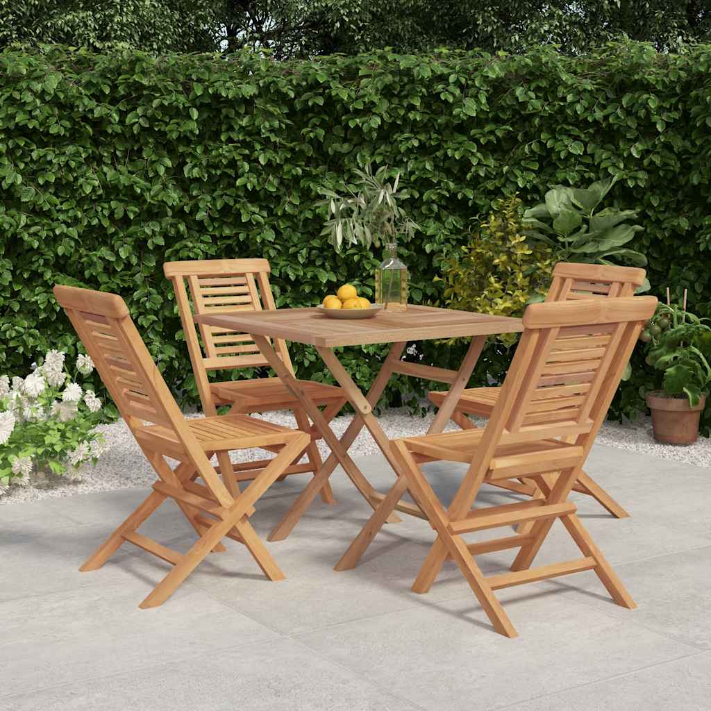 vidaXL 5-delige Tuinset massief teakhout