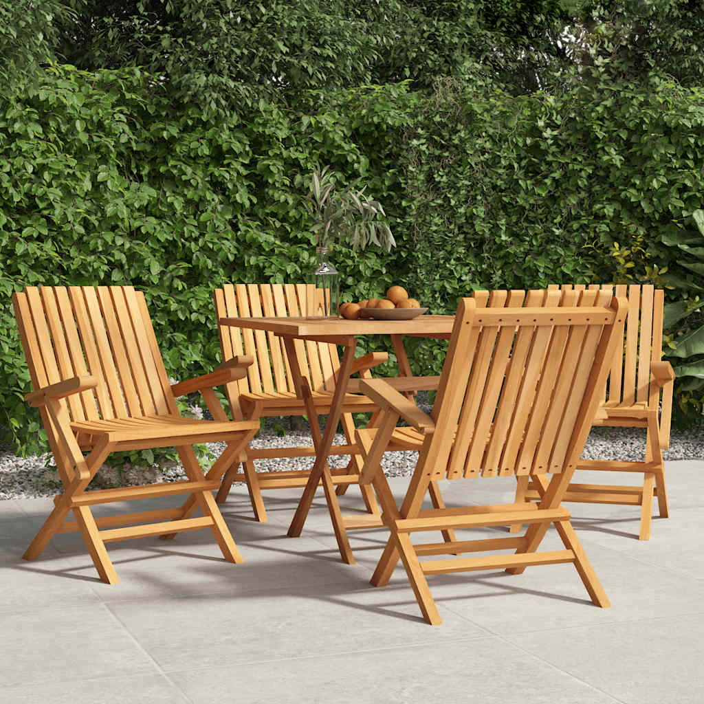 vidaXL Tuinstoelen 4 st inklapbaar 47x47x89 cm massief teakhout