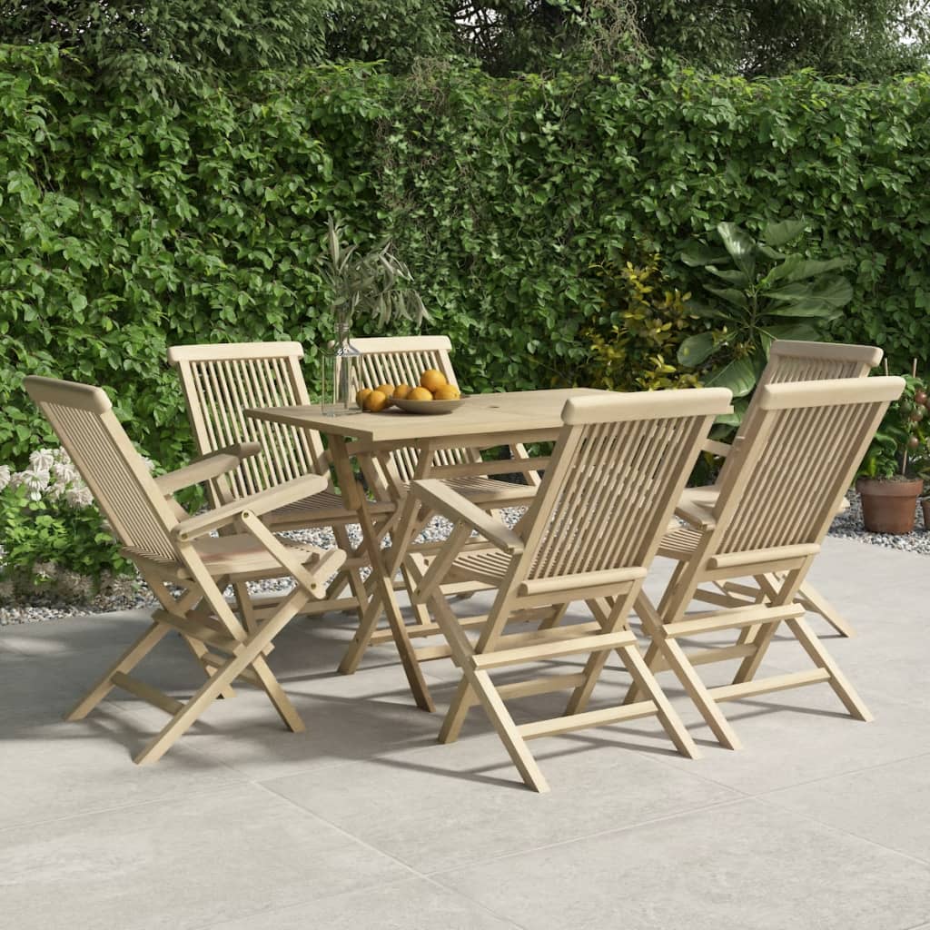 vidaXL Tuinstoelen inklapbaar 4 st 56x61x89 cm massief teakhout grijs