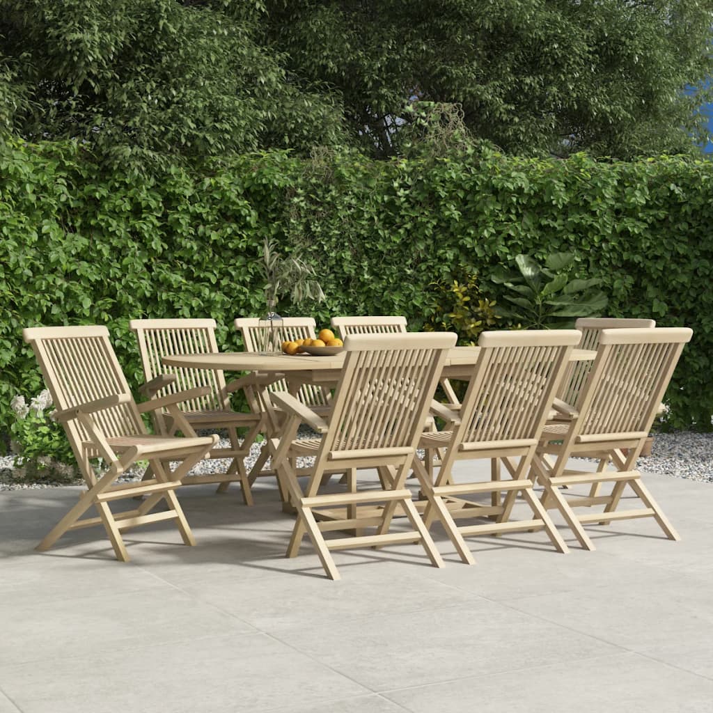 vidaXL Tuinstoelen inklapbaar 4 st 56x61x89 cm massief teakhout grijs