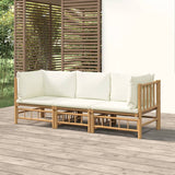vidaXL 6-Piece Lounge Set with Cushions Bamboo Cream White