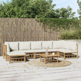 vidaXL 6-Piece Lounge Set with Cushions Bamboo Cream White