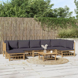 vidaXL 6-Piece Lounge Set with Cushions Bamboo Cream White