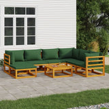 vidaXL 6-delige Loungeset met taupe kussens massief hout