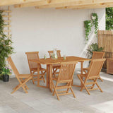 vidaXL Tuin Eettafel Set 7 pcs Bruin Massief Teakhout