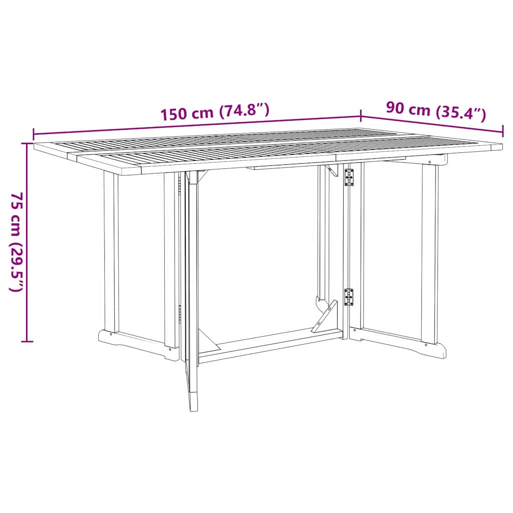 vidaXL Tuin Eettafel Set 7 pcs Bruin Massief Teakhout