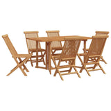 vidaXL Tuin Eettafel Set 7 pcs Bruin Massief Teakhout