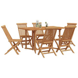vidaXL Tuin Eettafel Set 7 pcs Bruin Massief Teakhout
