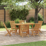 vidaXL Tuin Eettafel Set 7 pcs Bruin Massief Teakhout