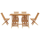 vidaXL Tuin Eettafel Set 7 pcs Bruin Massief Teakhout
