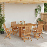 vidaXL Tuin Eettafel Set 7 pcs Bruin Massief Teakhout