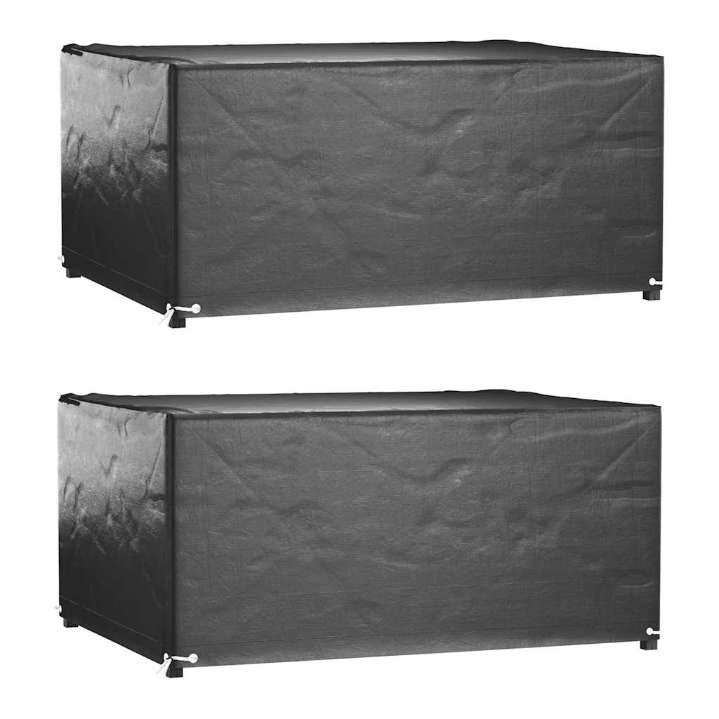 vidaXL Tuinmeubelhoezen poly rattan 2 st 4-persoons 113x113 cm