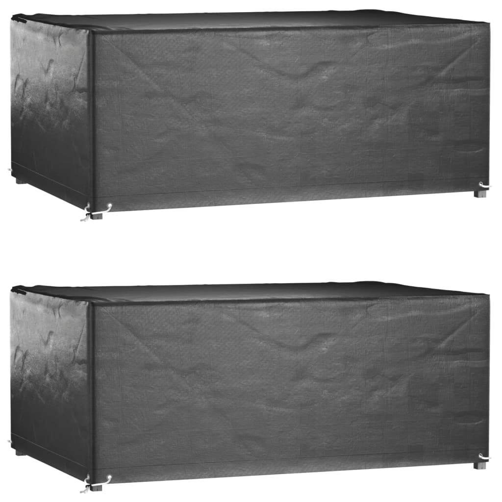 vidaXL Tuinmeubelhoezen poly rattan 2 st 4-persoons 113x113 cm