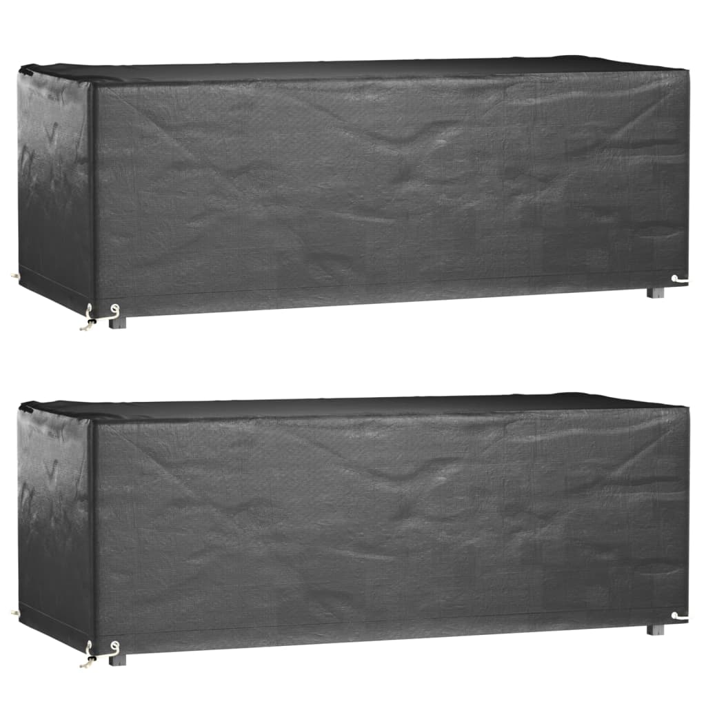 vidaXL Tuinmeubelhoezen poly rattan 2 st 4-persoons 113x113 cm