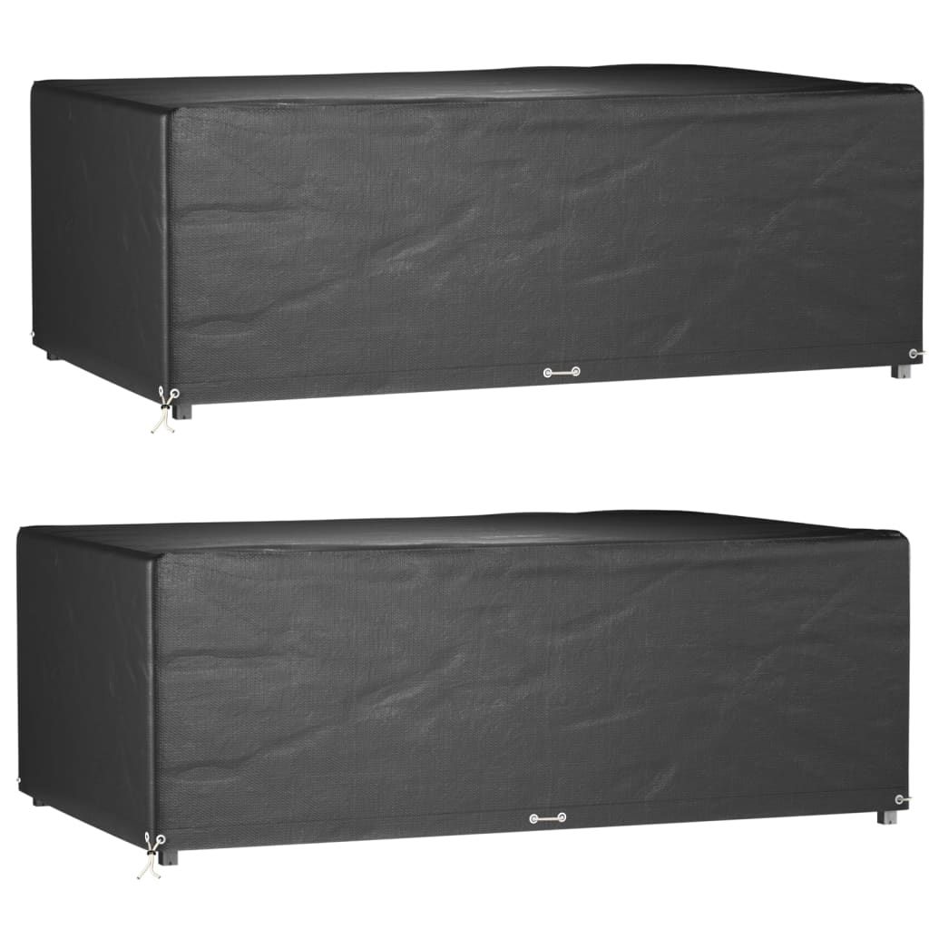 vidaXL Tuinmeubelhoezen poly rattan 2 st 4-persoons 113x113 cm