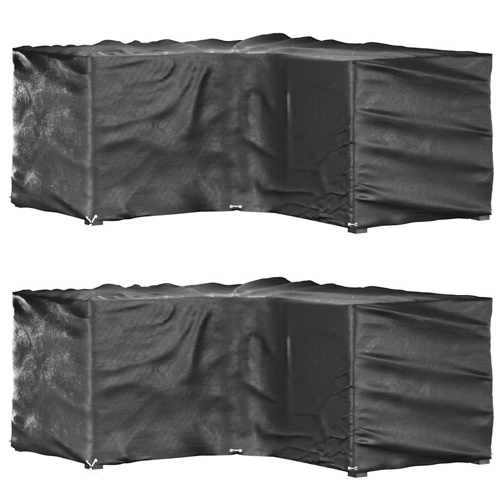 vidaXL Tuinmeubelhoezen 2 st L-vormig 12 oogjes 250x250x90 cm
