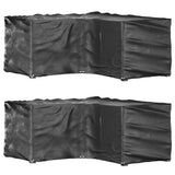 vidaXL Tuinmeubelhoezen 2 st L-vormig 12 oogjes 250x250x90 cm
