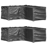 vidaXL Tuinmeubelhoezen 2 st L-vormig 12 oogjes 250x250x90 cm
