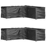 vidaXL Tuinmeubelhoezen 2 st L-vormig 12 oogjes 250x250x90 cm