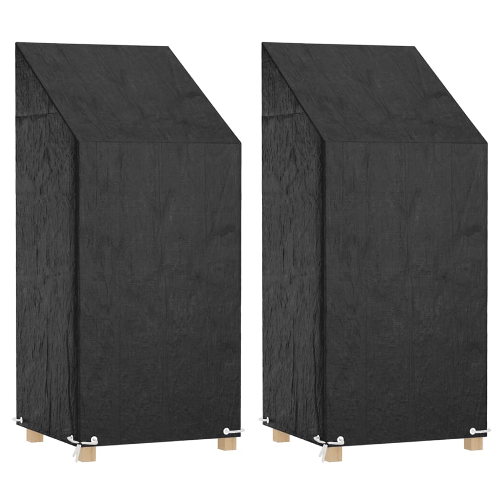 vidaXL Tuinstoelhoezen 2 st met 8 oogjes 65x65x80/120 cm polyetheen