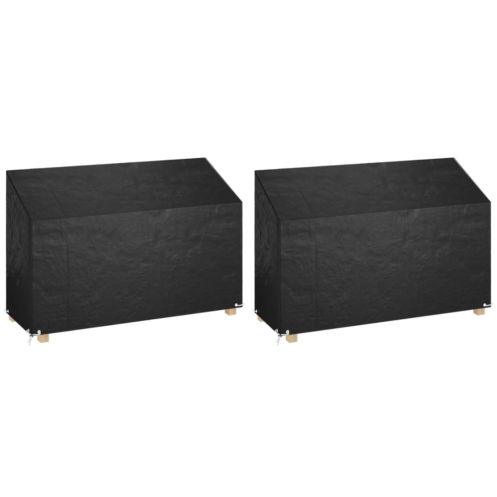 vidaXL Tuinbankhoezen 2 st 8 oogjes 130x70x70/88 cm polyetheen