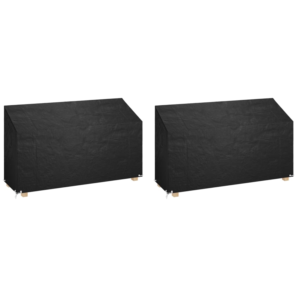vidaXL Tuinbankhoezen 2 st 8 oogjes 130x70x70/88 cm polyetheen