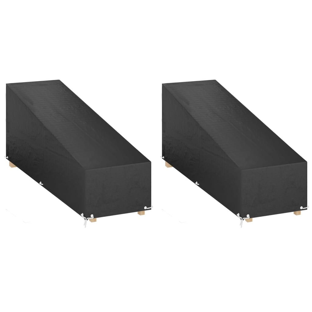 vidaXL Ligbedhoezen 2 st met 12 oogjes 205x75x40 cm polyetheen