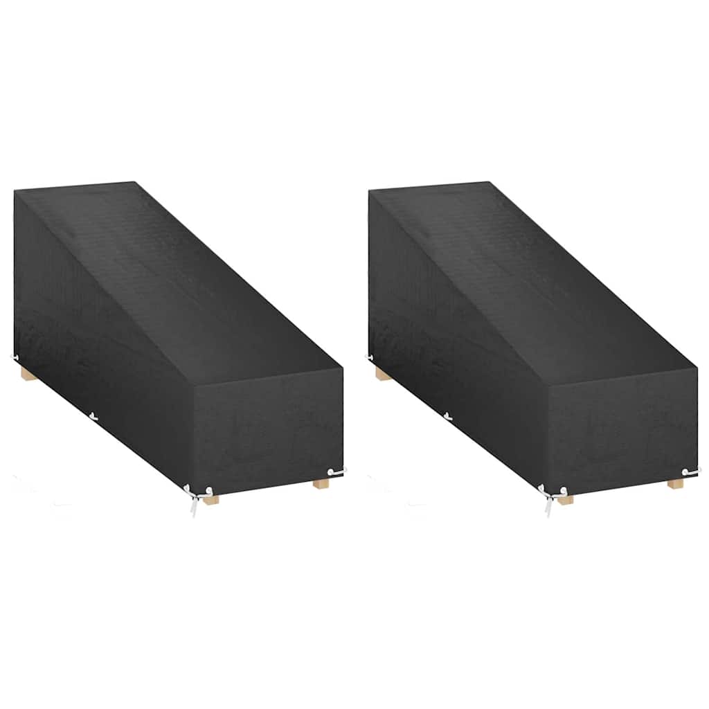 vidaXL Ligbedhoezen 2 st met 12 oogjes 205x75x40 cm polyetheen