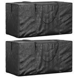 vidaXL Opbergtassen tuinkussens 2 st 135x40x55 cm polyetheen zwart