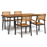 vidaXL 5-piece Garden Dining Set Solid Acacia Wood and Metal