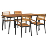 vidaXL 5-piece Garden Dining Set Solid Acacia Wood and Metal