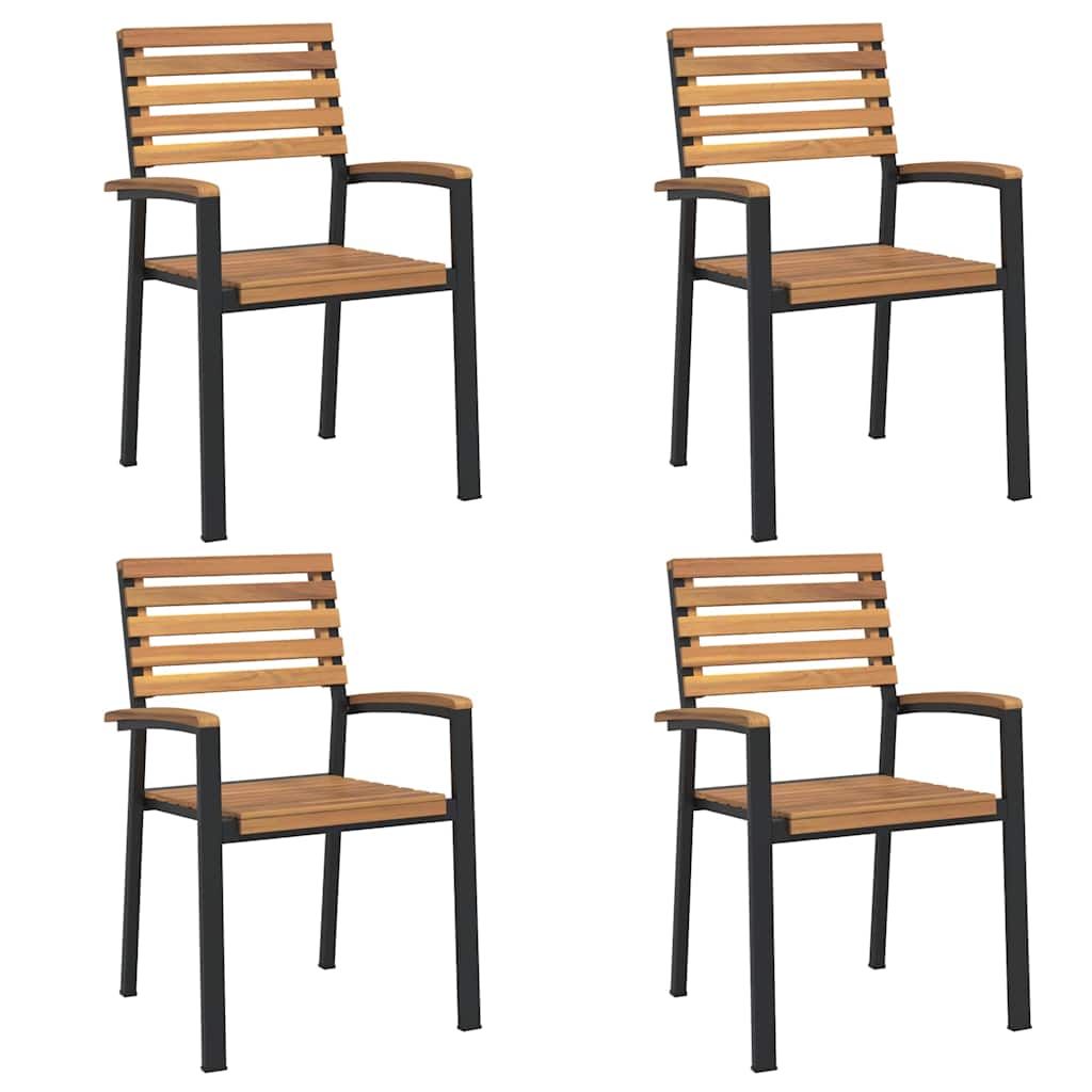 vidaXL 5-piece Garden Dining Set Solid Acacia Wood and Metal