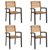 vidaXL 5-piece Garden Dining Set Solid Acacia Wood and Metal