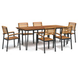 vidaXL 5-piece Garden Dining Set Solid Acacia Wood and Metal