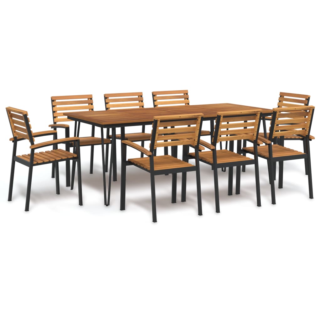 vidaXL 5-piece Garden Dining Set Solid Acacia Wood and Metal