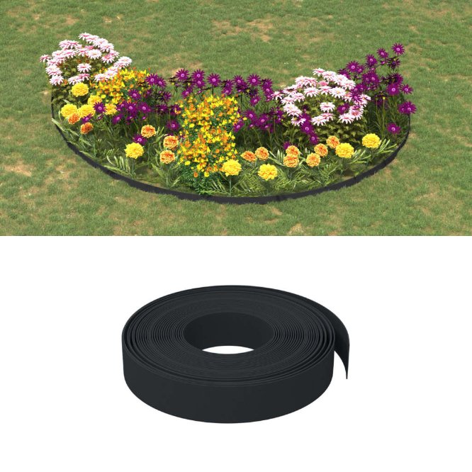 vidaXL Garden Edging 10 m 10 cm Polyethylene Grey
