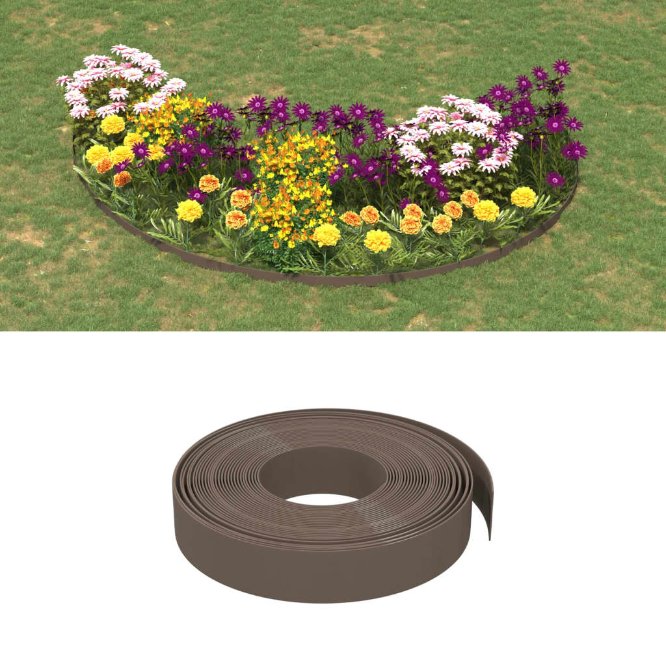 vidaXL Garden Edging 10 m 10 cm Polyethylene Grey