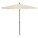vidaXL Parasol with pole 210x140 cm sand