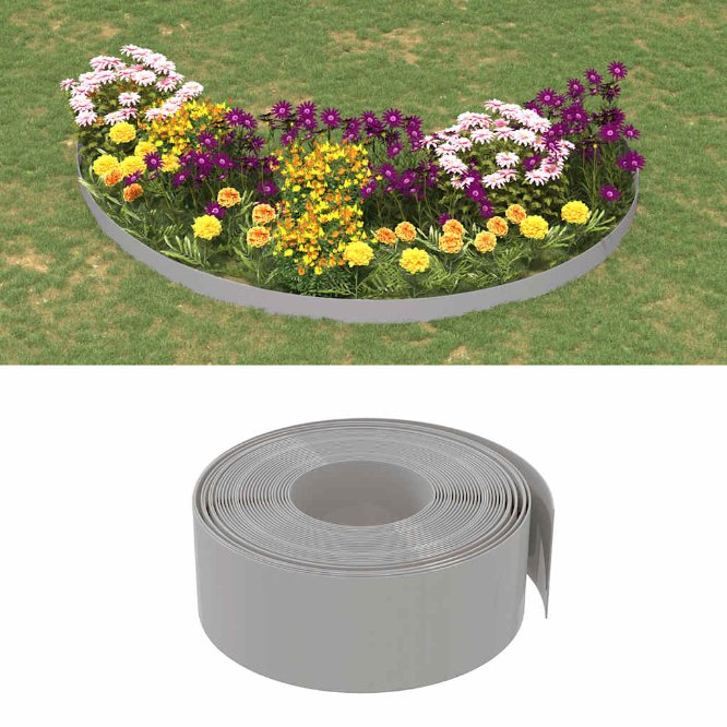 vidaXL Garden Edging 10 m 10 cm Polyethylene Grey